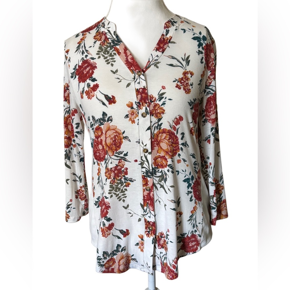Wallflower Floral Print Women's Top size L